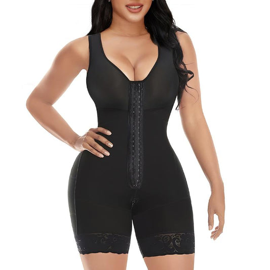 Full Body Shapewear with Zipper Crotch - Tummy Control Bodysuit with Butt Lifter & Wireless Bust Support