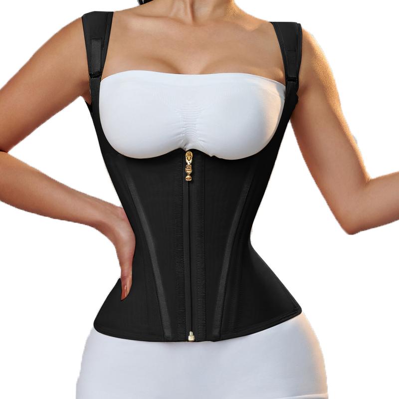 Waist Trainer Vest - Steel Boned Corset Shapewear for Women with Adjustable Compression