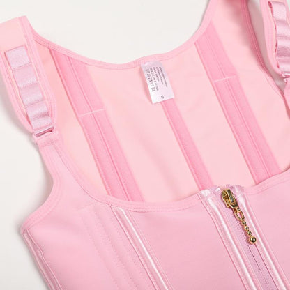 Waist Trainer Vest - Steel Boned Corset Shapewear for Women with Adjustable Compression